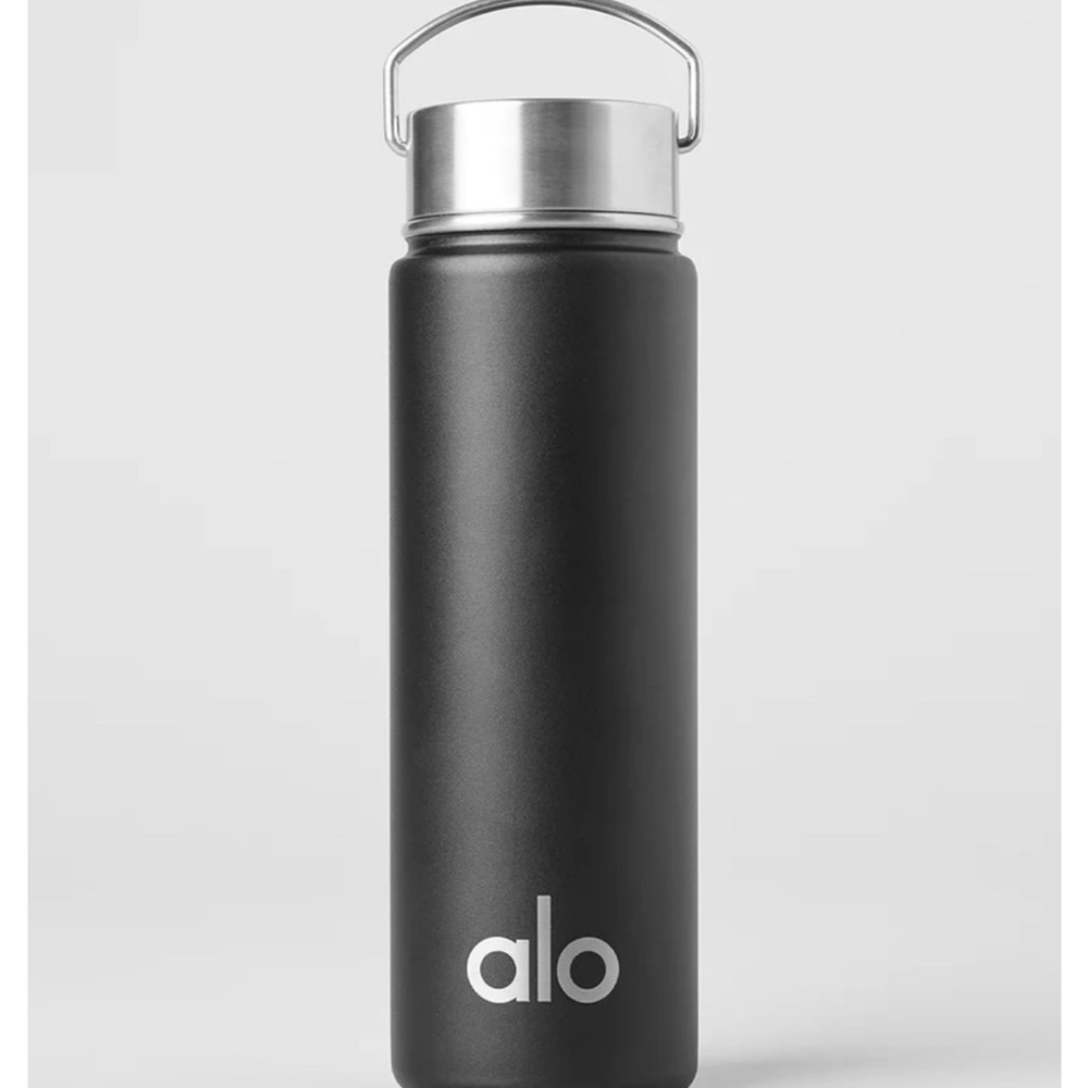 ALO Yoga Black Stainless Steel Water Bottle